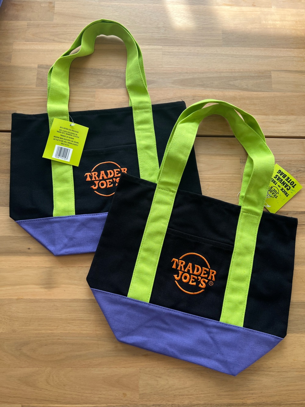 NWT Set of 2, Trader Joe's Trick-or-Treat Mini Canvas Totes